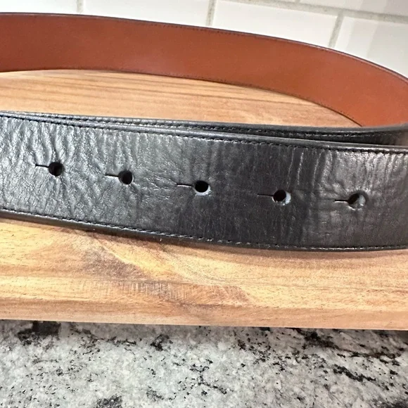 Tory Burch Miller reversible double sided leather double T logo buckle 40” belt - Picture 5 of 9